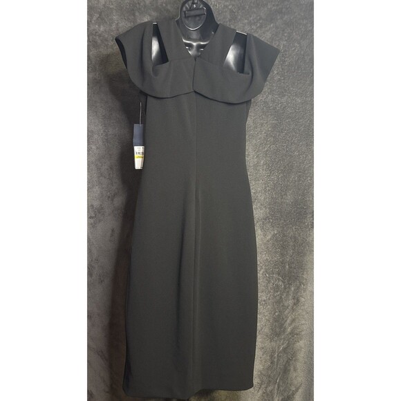 RACHEL Rachel Roy Cold Shoulder Ruffle Halter Dress Black Size M NEW - Picture 5 of 11